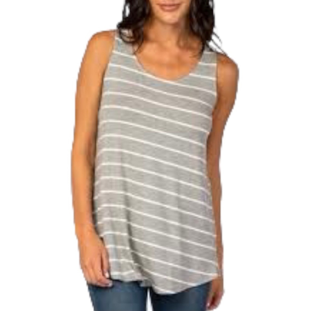 Olive and Oak heather gray ivory sleeveless top M
